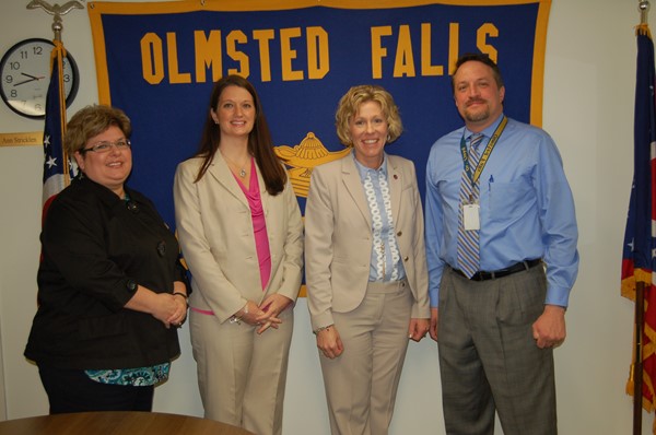 Olmsted Falls Board of Education Member Linda Parkowski, OFCS Treasurer/CFO Emily Dales, OH State Board of Education President Tess Elshoff and OFCS Superintendent Dr. Jim Lloyd