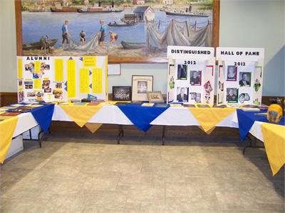 Yearbooks and memorabilia on display